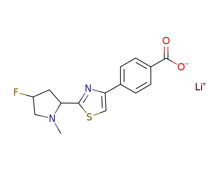 Benzoic acid, 4-[2-(4-fluoro-1-methyl-2-pyrrolidinyl)-4-thiazolyl]-, lithium
salt