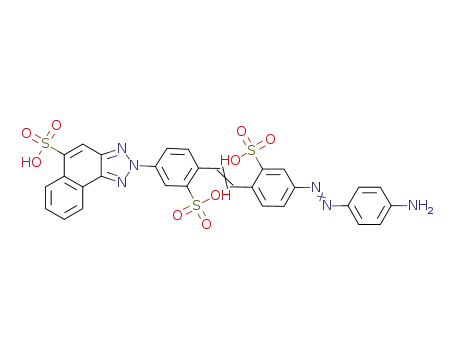 Molecular Structure of 849624-77-7 (2H-Naphtho[1,2-d]triazole-5-sulfonic acid,
2-[4-[2-[4-[(4-aminophenyl)azo]-2-sulfophenyl]ethenyl]-3-sulfophenyl]-)
