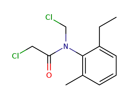 Molecular Structure of 57415-63-1 (2-chloro-N-(chloromethyl)-N-(2-ethyl-6-methylphenyl)acetamide)
