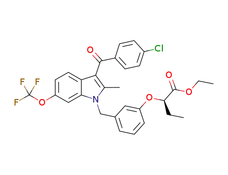 ethyl (2R)-2-{3-[[3-(4-chlorobenzoyl)-2-methyl-6-(trifluoromethoxy)-1H-indol-1-yl]methyl]phenoxy}butyrate