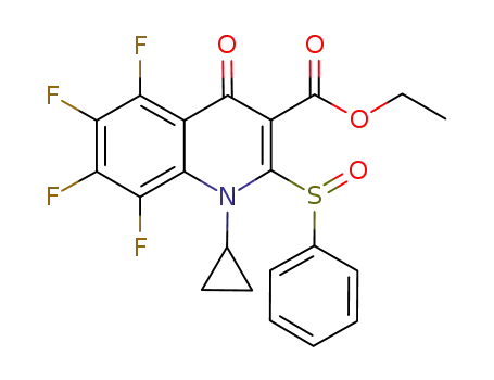 ethyl 1-cyclopropyl-2-phenylsulfinyl-5,6,7,8-tetrafluoro-1,4-dihydro-4-oxoquinoline-3-carboxylate