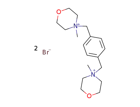 Molecular Structure of 64038-54-6 (Morpholinium,4,4'-[1,4-phenylenebis(methylene)]bis[4-methyl-, dibromide (9CI))