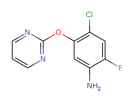 Molecular Structure of 213675-94-6 (4-Chloro-2-fluoro-5-(pyriMidin-2-yloxy)aniline)
