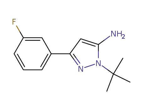 Molecular Structure of 847774-91-8 (1H-Pyrazol-5-amine, 1-(1,1-dimethylethyl)-3-(3-fluorophenyl)-)