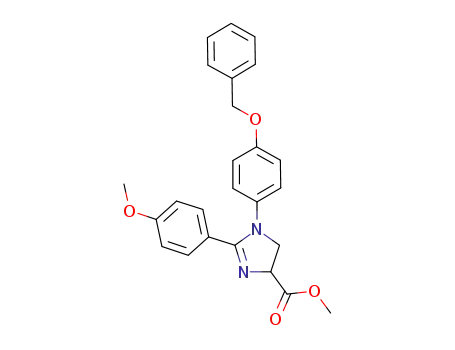 Molecular Structure of 726196-85-6 (1H-Imidazole-4-carboxylic acid,
4,5-dihydro-2-(4-methoxyphenyl)-1-[4-(phenylmethoxy)phenyl]-, methyl
ester)