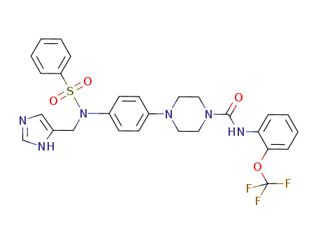 4-{4-[benzenesulfonyl-(3H-imidazol-4-ylmethyl)amino]phenyl}-piperazine-1-carboxylic acid (2-trifluoromethoxyphenyl)amide