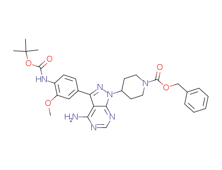 benzyl 4-(4-amino-3-{4-[(tert-butoxycarbonyl)amino]-3-methoxyphenyl}-1H-pyrazolo[3,4-d]pyrimidin-1-yl)-1-piperidinecarboxylate