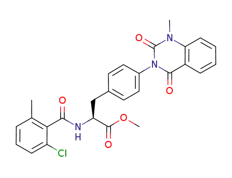 L-Phenylalanine,
N-(2-chloro-6-methylbenzoyl)-4-(1,4-dihydro-1-methyl-2,4-dioxo-3(2H)-
quinazolinyl)-, methyl ester