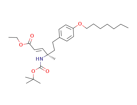 (E)-(R)-4-tert-butoxycarbonylamino-6-(4-heptyloxy-phenyl)-4-methyl-hex-2-enoic acid ethyl ester