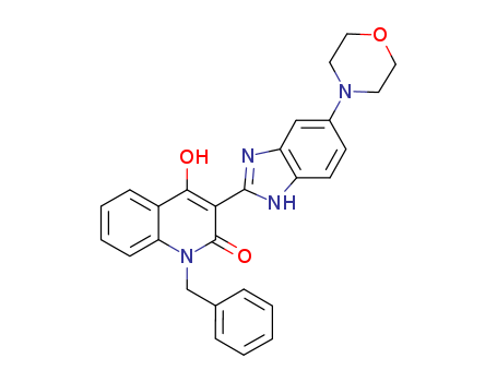 2(1H)-Quinolinone,  4-hydroxy-3-[5-(4-morpholinyl)-1H-benzimidazol-2-yl]-1-(phenylmethyl)-