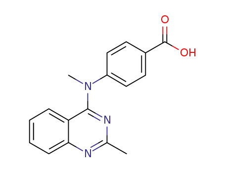 Molecular Structure of 827031-54-9 (Benzoic acid, 4-[methyl(2-methyl-4-quinazolinyl)amino]-)