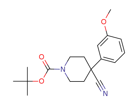 Molecular Structure of 553631-35-9 (1-BOC-4-CYANO-4-(3-METHOXYPHENYL)-PIPERIDINE)