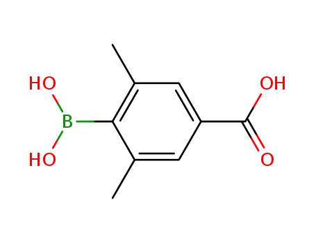 Molecular Structure of 851335-18-7 (Benzoic acid, 4-borono-3,5-dimethyl-)