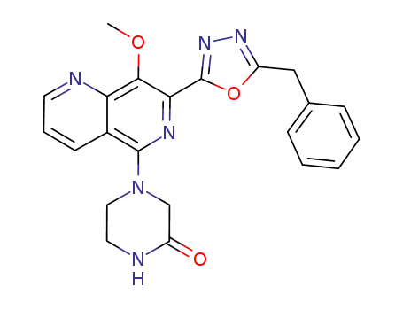 4-[7-(5-benzyl-[1,3,4]oxadiazol-2-yl)-8-methoxy-[1,6]naphthyridin-5-yl]-2-piperazinone