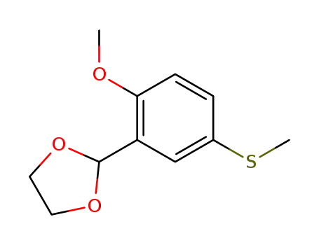 Molecular Structure of 156603-11-1 (2-(5-methylthio-2-methoxyphenyl)-1,3-dioxolane)