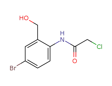 Molecular Structure of 886756-66-7 (N-[4-bromo-2-(hydroxymethyl)phenyl]-2-chloroacetamide)