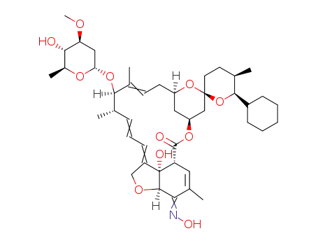 Molecular Structure of 220119-17-5 (Avermectin A1a,25-cyclohexyl-4'-O-de(2,6-dideoxy-3-O-methyl-a-L-arabino-hexopyranosyl)-5-demethoxy-25-de(1-methylpropyl)-22,23-dihydro-5-(hydroxyimino)-,(5Z)-)