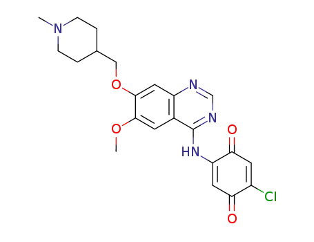 Molecular Structure of 870959-65-2 (2,5-Cyclohexadiene-1,4-dione,
2-chloro-5-[[6-methoxy-7-[(1-methyl-4-piperidinyl)methoxy]-4-quinazolin
yl]amino]-)