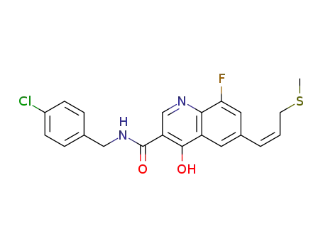 N-(4-chlorobenzyl)-8-fluoro-4-hydroxy-6-[(Z)-3-(methylsulfanyl)-1-propenyl]-3-quinolinecarboxamide