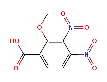 Molecular Structure of 251107-33-2 (Benzoic acid, 2-methoxy-3,4-dinitro-)