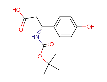 Molecular Structure of 329013-12-9 (BOC-(R)-3-AMINO-3-(4-HYDROXY-PHENYL)-PROPIONIC ACID)