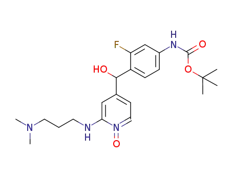 Molecular Structure of 868733-88-4 (tert-butyl 4-((2-(3-(dimethylamino)propylamino)pyridine-N-oxide-4-yl)(hydroxy)methyl)-3-fluorophenylcarbamate)
