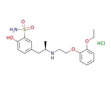 Molecular Structure of 622853-22-9 (Benzenesulfonamide,
5-[(2R)-2-[[2-(2-ethoxyphenoxy)ethyl]amino]propyl]-2-hydroxy-,
monohydrochloride)