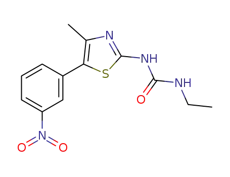 Molecular Structure of 593960-62-4 (Urea, N-ethyl-N'-[4-methyl-5-(3-nitrophenyl)-2-thiazolyl]-)