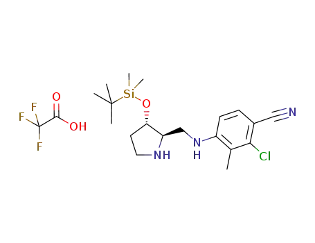 (2R,3S)-3-(tert-butyldimethylsilanyloxy)-2-[(3-chloro-4-cyano-2-methyl-phenylamino)methyl]pyrrolidine, trifluoroacetic acid salt