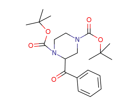 Molecular Structure of 847556-09-6 (1,4-Piperazinedicarboxylic acid, 2-benzoyl-, bis(1,1-dimethylethyl) ester)
