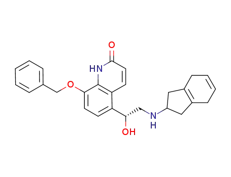 Molecular Structure of 774222-36-5 (8-benzyloxy-5-[R-1-hydroxy-2-(2,3,4,7-tetrahydro-1H-inden-2-ylamino)ethyl]-1H-quinolin-2-one)