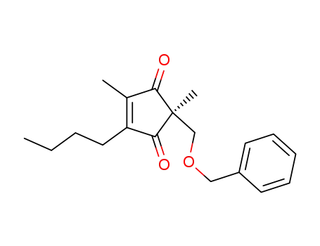 Molecular Structure of 1383003-83-5 ((R)-2-((benzyloxy)methyl)-4-butyl-2,5-dimethylcyclopent-4-ene-1,3-dione)