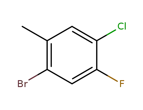 Molecular Structure of 1067882-53-4 (1-Bromo-4-chloro-5-fluoro-2-methylbenzene)