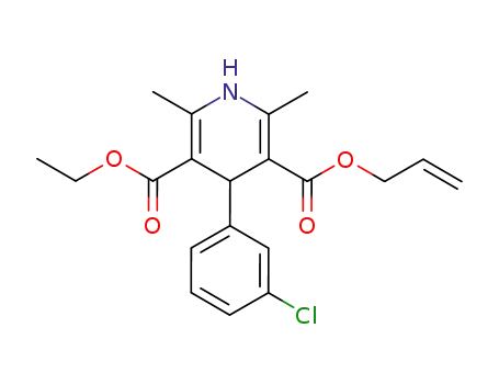 Molecular Structure of 59880-30-7 (ethyl prop-2-en-1-yl 4-(3-chlorophenyl)-2,6-dimethyl-1,4-dihydropyridine-3,5-dicarboxylate)