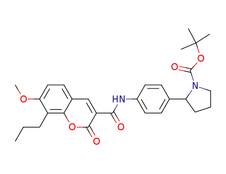 2-{4-[(7-methoxy-2-oxo-8-propyl-2H-chromene-3-carbonyl)-amino]-phenyl}-pyrrolidine-1-carboxylic acid tert-butyl ester