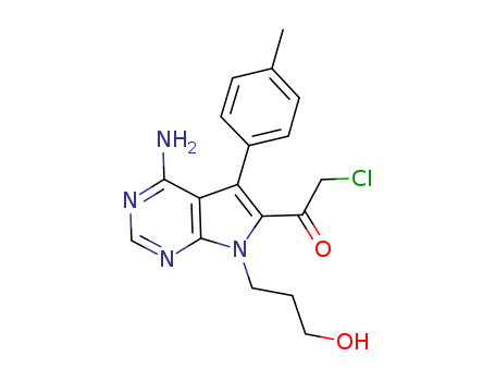 1-[4-amino-7-(3-hydroxypropyl)-5-(4-methylphenyl)pyrrolo[2,3-d]pyrimidin-6-yl]-2-chloroethanone