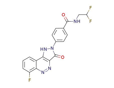 Molecular Structure of 763142-16-1 (N-(2,2-difluoroethyl)-4-(6-fluoro-3-oxo-1H-pyrazolo[4,3-c]cinnolin-2(3H)-yl)benzaMide)