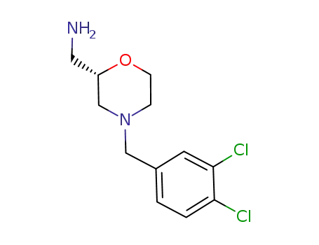 Molecular Structure of 407640-11-3 (2-MorpholineMethanaMine, 4-[(3,4-dichlorophenyl)Methyl]-, (2S)-)
