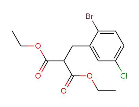 Molecular Structure of 66192-18-5 (Propanedioic acid, [(2-bromo-5-chlorophenyl)methyl]-, diethyl ester)