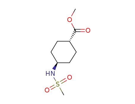Molecular Structure of 190515-65-2 (Cyclohexanecarboxylic acid, 4-[(methylsulfonyl)amino]-, methyl ester,
trans-)