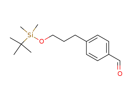 Molecular Structure of 866815-84-1 (4-[3-[[(1,1-dimethylethyl)dimethylsilyl]oxy]propyl]Benzaldehyde)