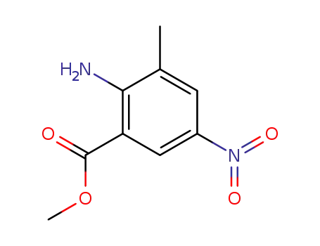 Molecular Structure of 631911-94-9 (Benzoic acid, 2-amino-3-methyl-5-nitro-, methyl ester (9CI))