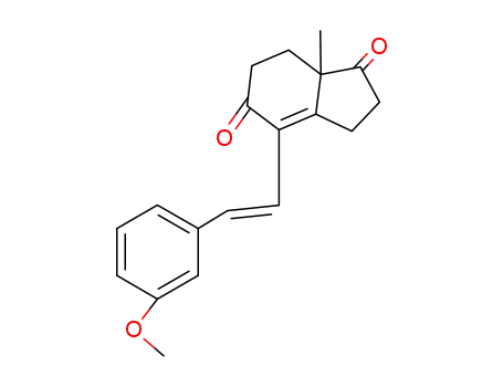 Molecular Structure of 62600-74-2 (1H-Indene-1,5(6H)-dione,
2,3,7,7a-tetrahydro-4-[2-(3-methoxyphenyl)ethenyl]-7a-methyl-, (E)-)