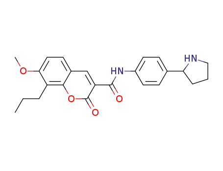 7-methoxy-2-oxo-8-propyl-2H-chromene-3-carboxylic acid (4-pyrrolidin-2-yl-phenyl)-amide