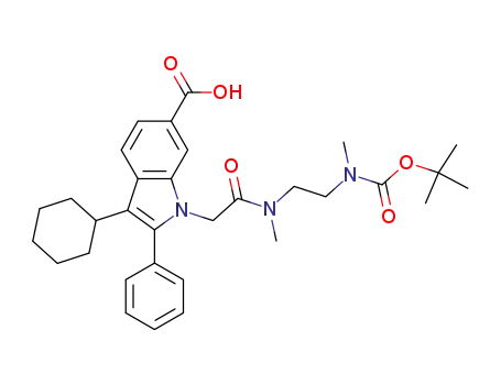 1-{2-[{2-[(tert-butoxycarbonyl)(methyl)amino]ethyl}(methyl)amino]-2-oxoethyl}-3-cyclohexyl-2-phenyl-1H-indole-6-carboxylic acid