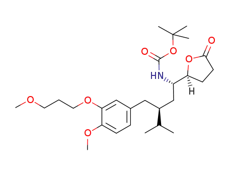 Carbamic acid,
[(1S,3S)-3-[[4-methoxy-3-(3-methoxypropoxy)phenyl]methyl]-4-methyl-1-
[(2S)-tetrahydro-5-oxo-2-furanyl]pentyl]-, 1,1-dimethylethyl ester