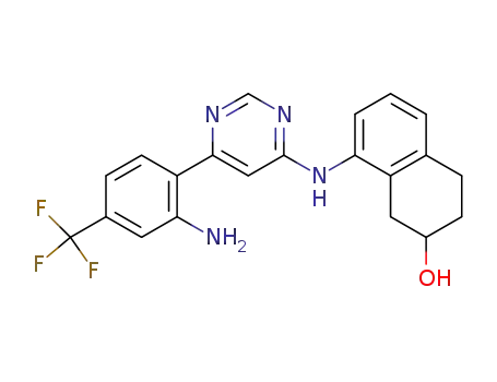 8-(6-(2-Amino-4-(trifluoromethyl)phenyl)pyrimidin-4-ylamino)-1,2,3,4-tetrahydronaphthalen-2-ol