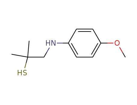 Molecular Structure of 149653-63-4 (1-<(4-methoxyphenyl)amino>-2-methylpropane-2-thiol)