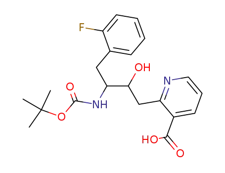 3-Pyridinecarboxylic acid,
2-[3-[[(1,1-dimethylethoxy)carbonyl]amino]-4-(2-fluorophenyl)-2-hydroxy
butyl]-