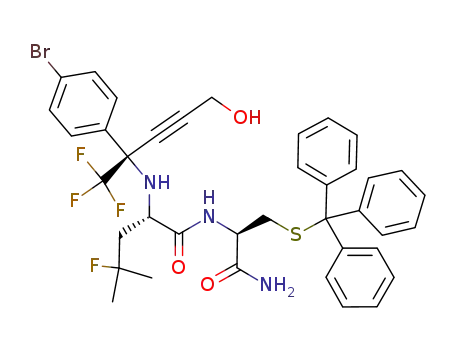 N-[(1R)-1-(4-bromophenyl)-4-hydroxy-1-(trifluoromethyl)but-2-yn-1-yl]-4-fluoro-L-leucyl-S-trityl-L-cysteinamide